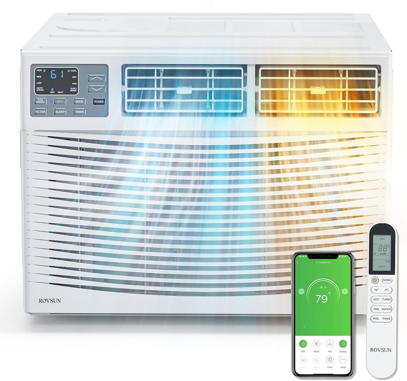 ROVSUN 8000 BTU Smart Window AC/Heater Combo with App Control