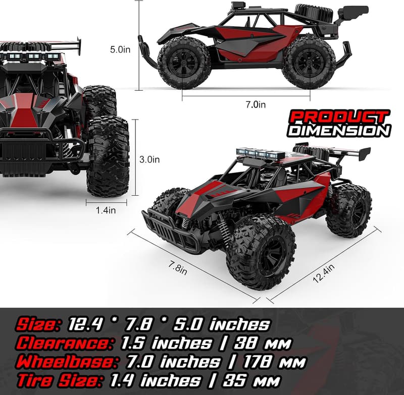 High-Speed 1:12 Remote Control Monster Truck for Kids & Adults