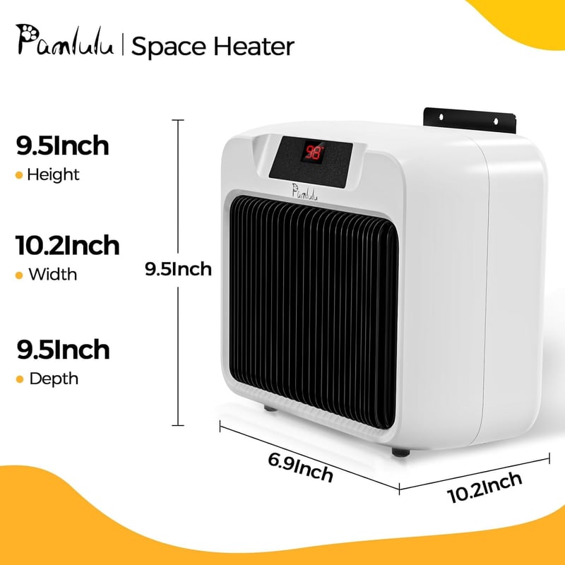 Portable 600W Pet Heater with Thermostat for Winter Use