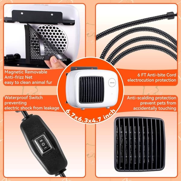Pet House Heater with Thermostat and Overheat Protection