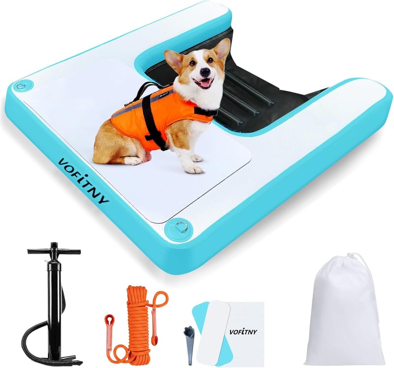 Inflatable Dog Boat Ramp for Small Dogs up to 30 lbs