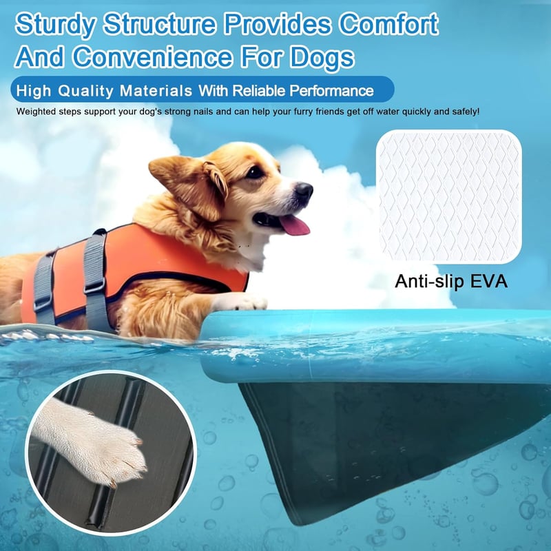 Inflatable Dog Boat Ramp for Small Dogs up to 30 lbs
