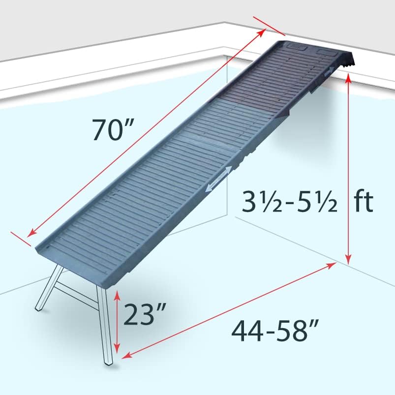 Dog Pool Ramp - Graphite/Gray - For Above & In-Ground Pools