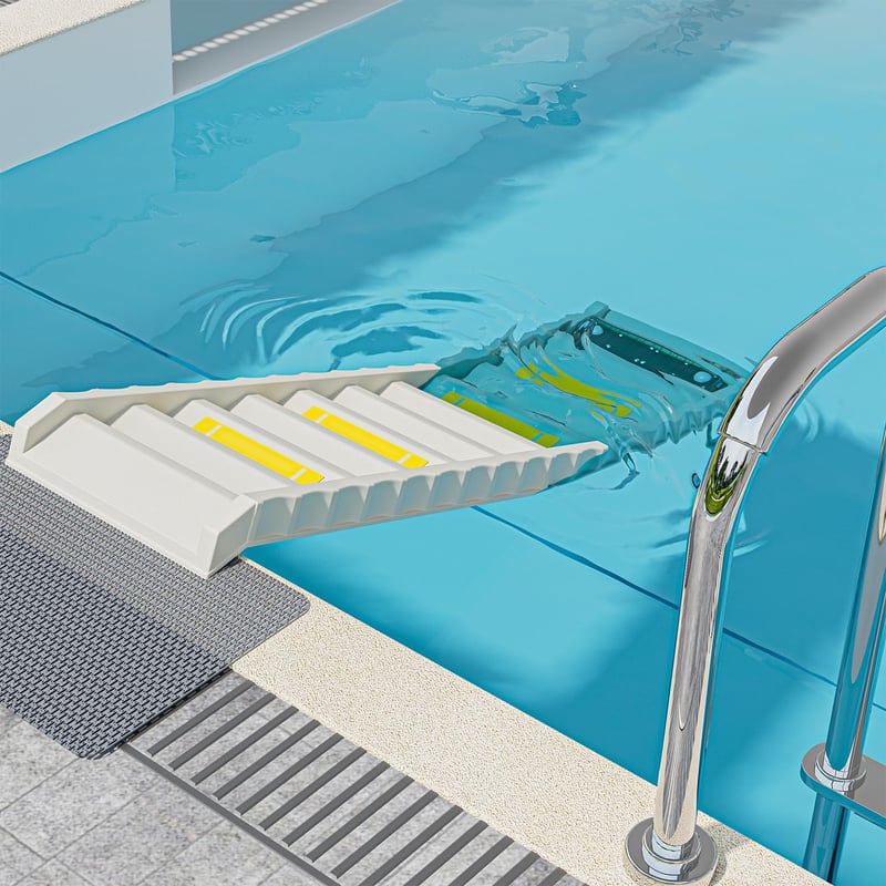 Foldable Dog Pool Ramp for Easy Access, Adjustable Height