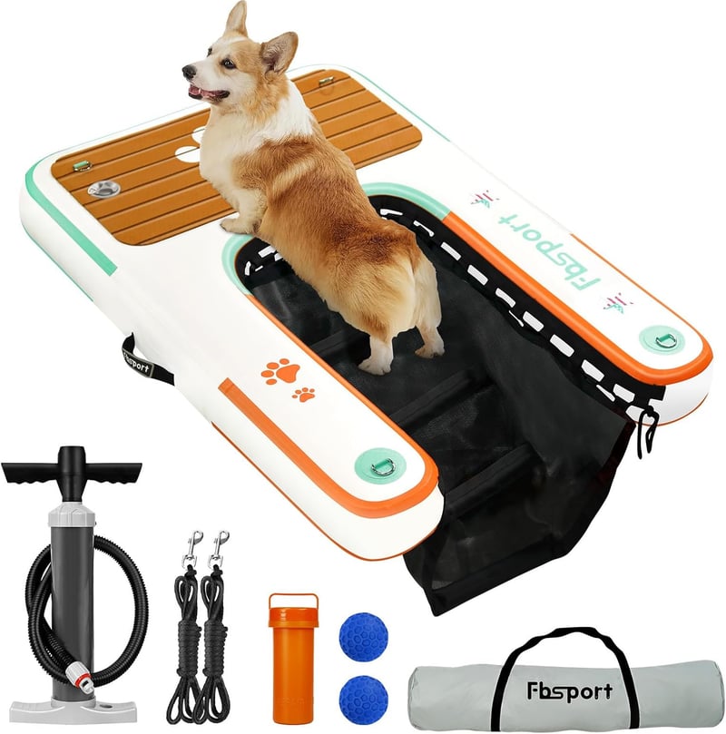 Dog Pool Ramp Ladder - Inflatable Non-Slip Floating Dock