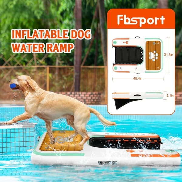 Dog Pool Ramp Ladder - Inflatable Non-Slip Floating Dock