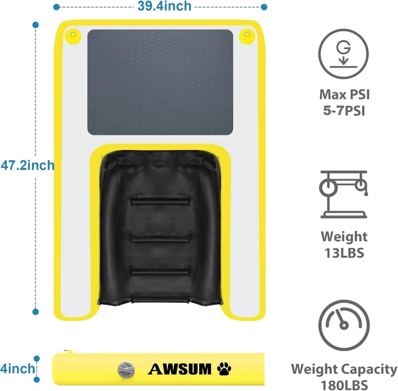 Inflatable Dog Water Ramp Float with Non-Slip Safety Pad