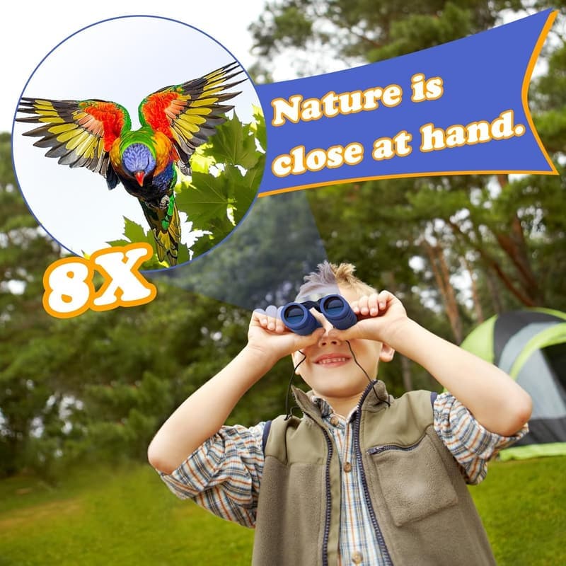 Kids' Binoculars, 8x21 High-Resolution Optics, for Ages 3-12
