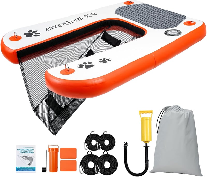 Dog Boat Pool Ladder with Nonslip Steps for 150lbs Dogs