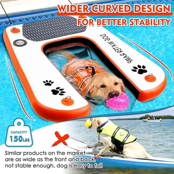 Dog Boat Pool Ladder with Nonslip Steps for 150lbs Dogs