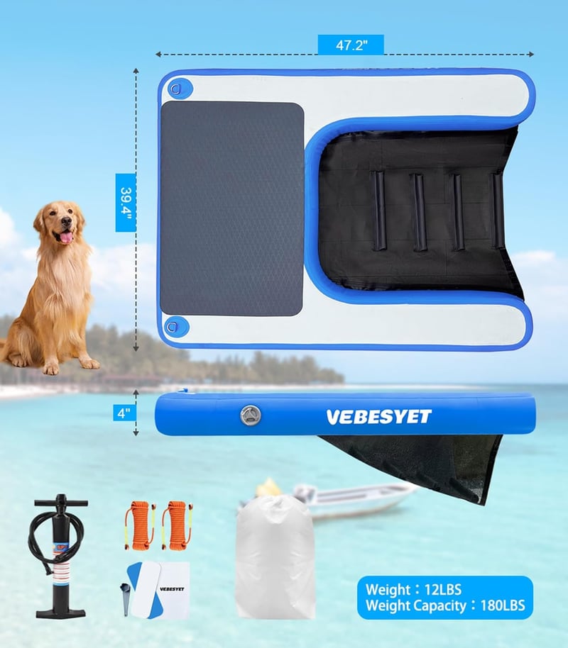 Inflatable Dog Water Ramp Ladder for Pools & Docks