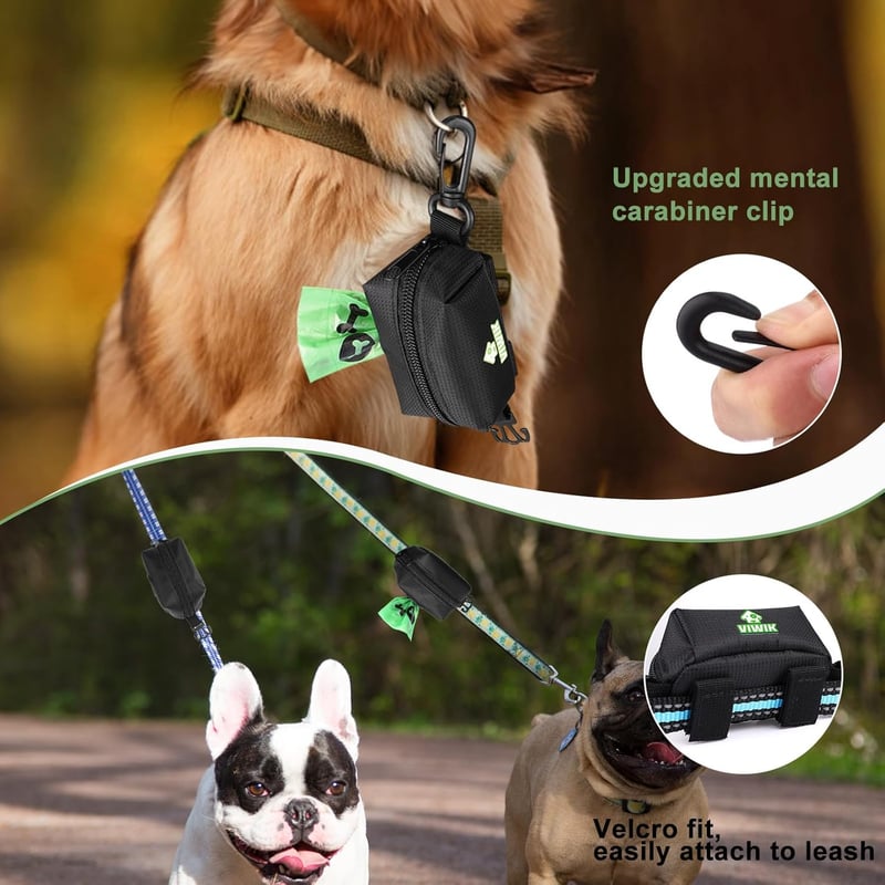 Portable Dog Poop Bag Dispenser with Carabiner Clip for Dog Lovers