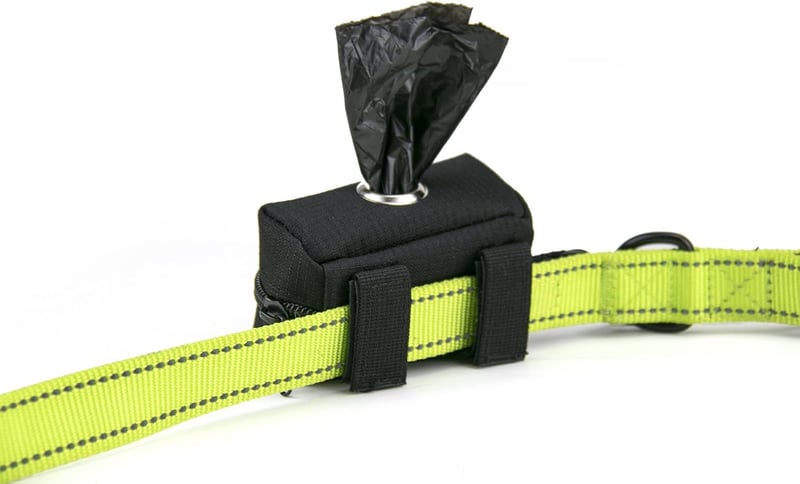 Black Poop Bag Dispenser with Quick Waste Release