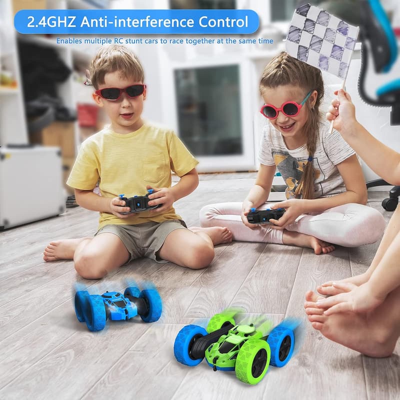 360° Rotating 4WD Remote Control Car - Rechargeable Stunt Toy for Kids