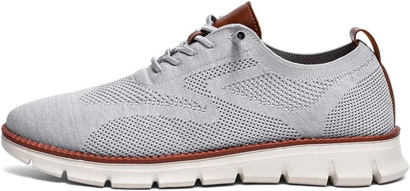 Light Grey Mesh Dress Sneakers for Business Casual Wear