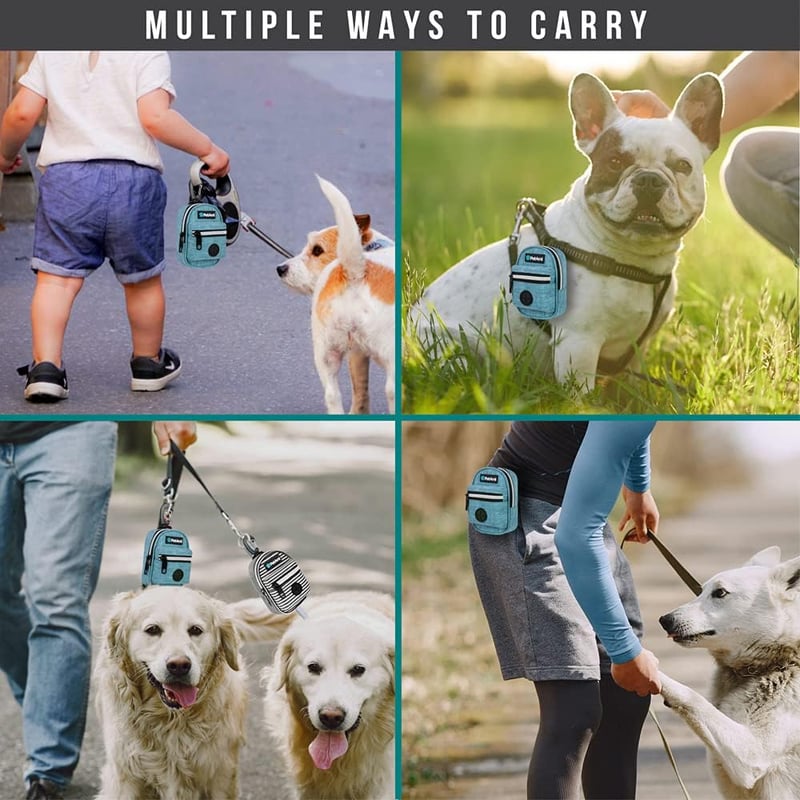 Pet Waste Dispenser with Clip for Dog Walking Accessories, Blue