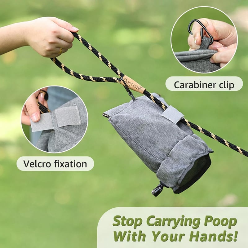 Portable Poop Bag Holder with Magnetic Closure for Dogs