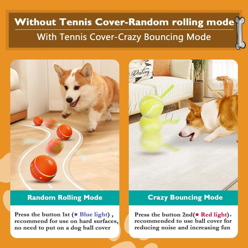 Interactive Automatic Dog Ball Toy, USB Rechargeable for All Sizes