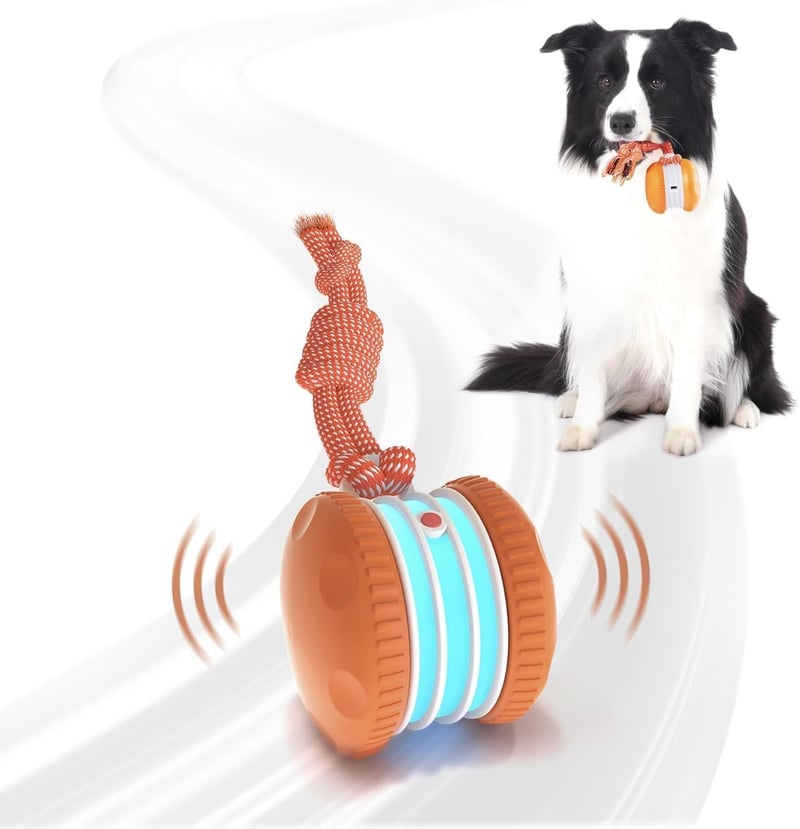 Automatic Moving Dog Ball Toy for Boredom Relief - Orange