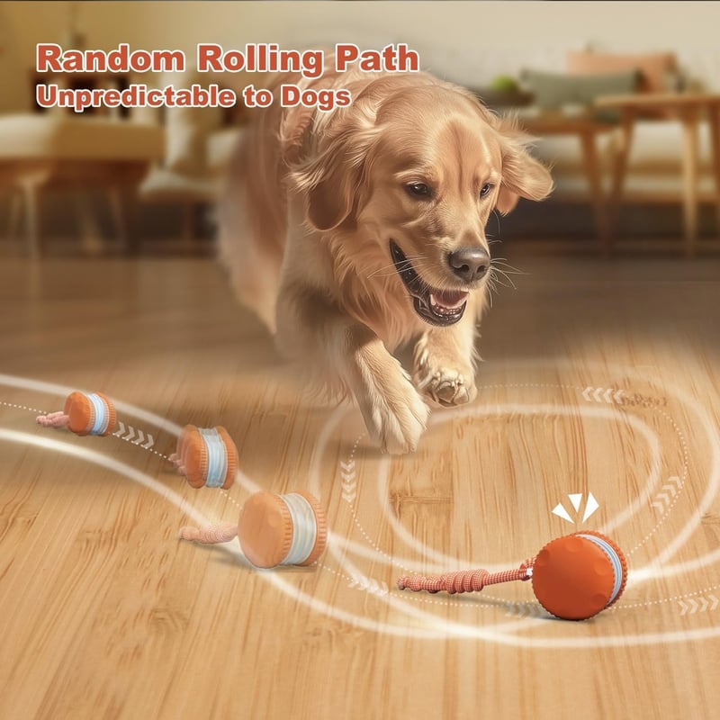 Automatic Moving Dog Ball Toy for Boredom Relief - Orange