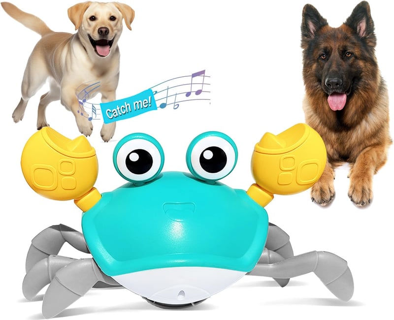 Interactive Crawling Crab Dog Toy with Music & Lights
