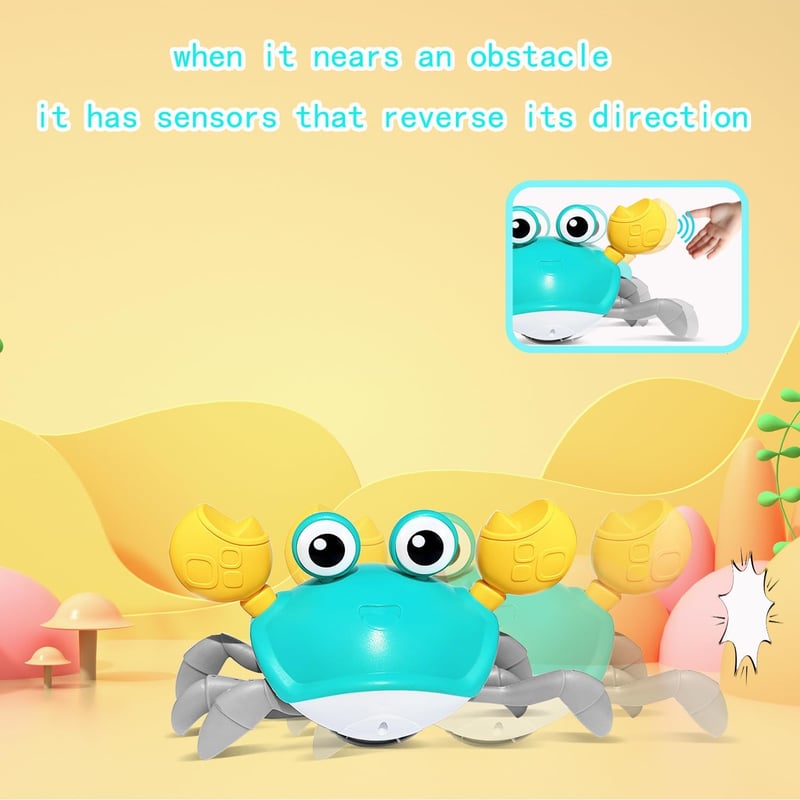 Interactive Crawling Crab Dog Toy with Music & Lights