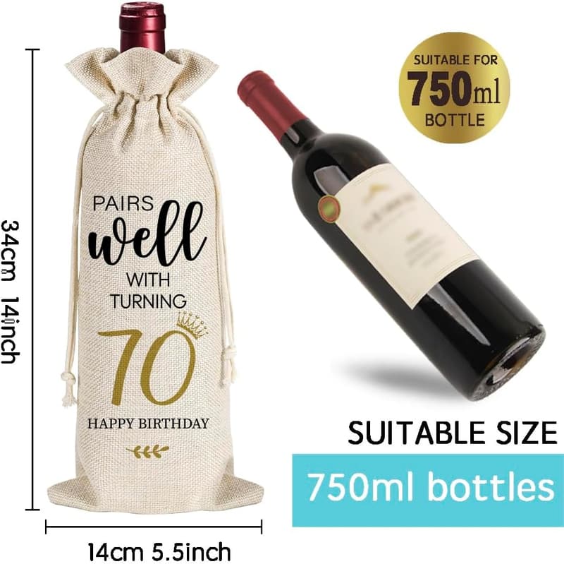 70th Birthday Wine Glass Gift for Women - Funny & Fabulous