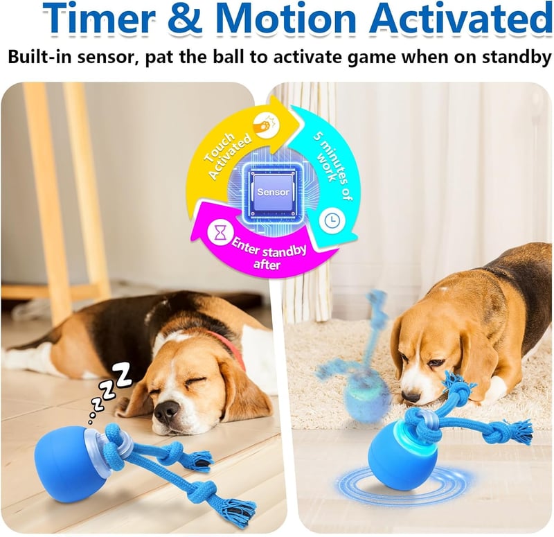 Touch-Activated Interactive Dog Ball for Puppies and Medium Dogs