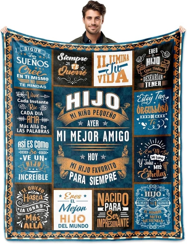 Father's Day Blanket Gift for Son, 60x50in, Spanish Design