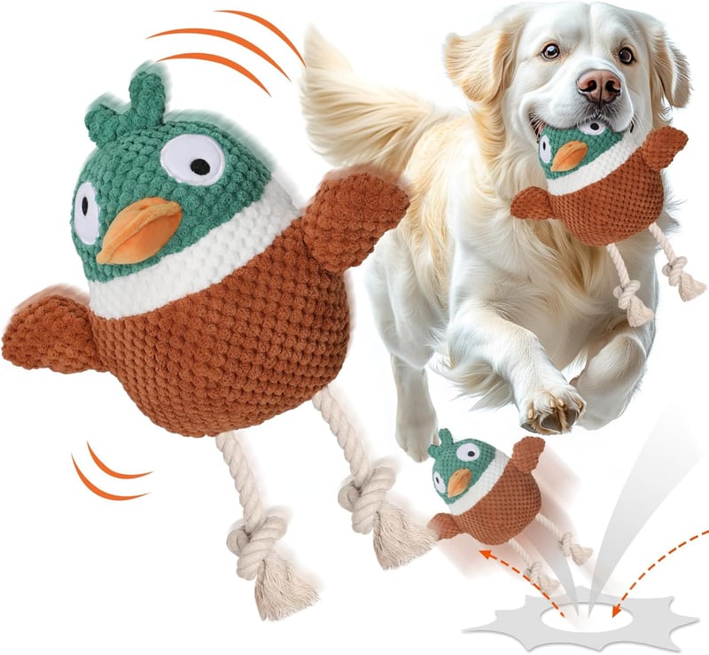 Interactive Duck Dog Toy with Electric Moving Ball for Aggressive Chewers