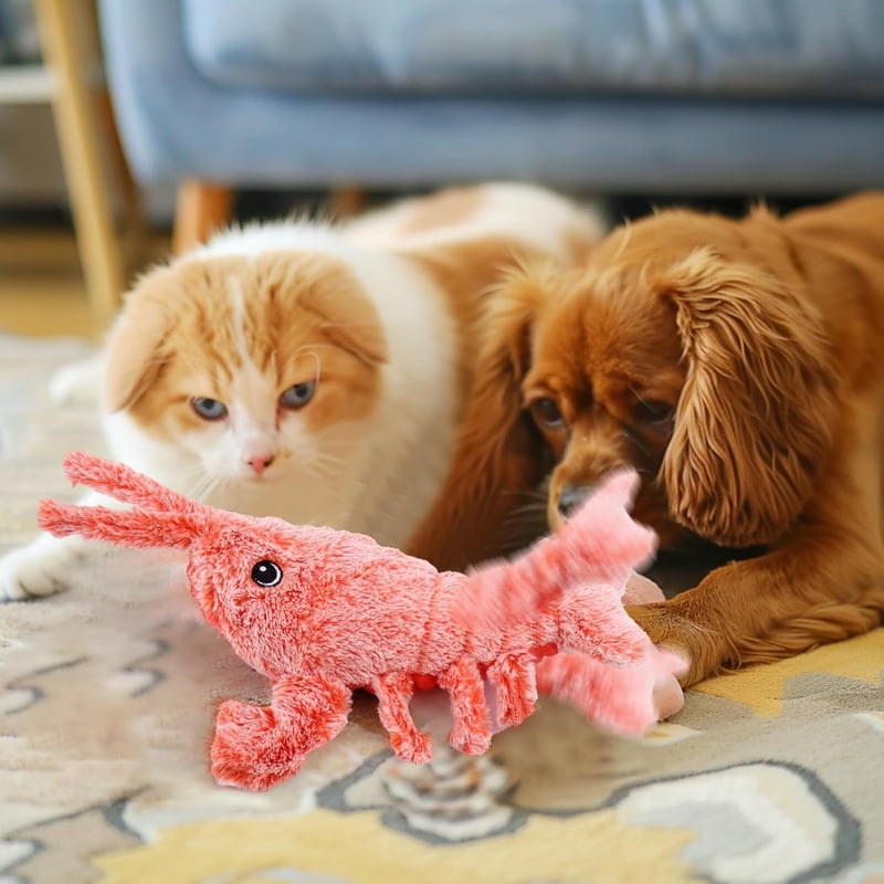 Interactive Wiggly Lobster Dog Toy - Moving, Rechargeable Fun