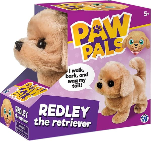 Plush Battery-Operated Walking Dog Toy - Redley the Retriever