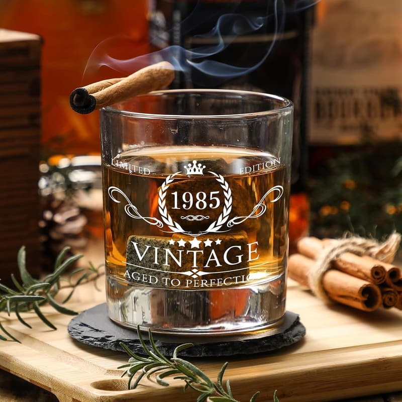 40th Birthday Whiskey Glass for Men - Unique Gift Idea