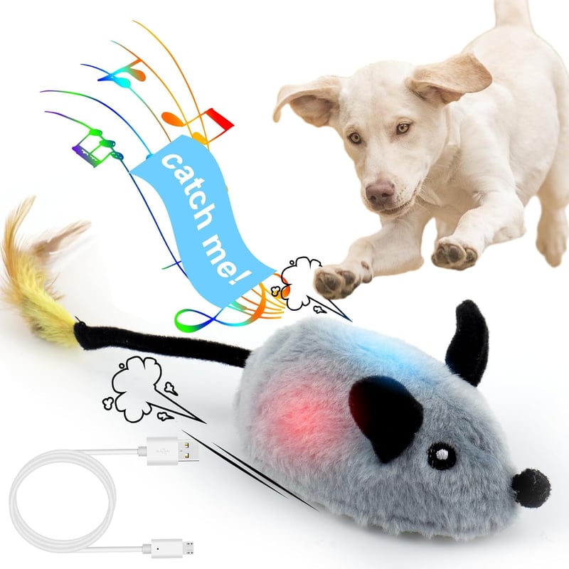 Rechargeable Interactive Squeaky Mice Toys for Dogs & Cats