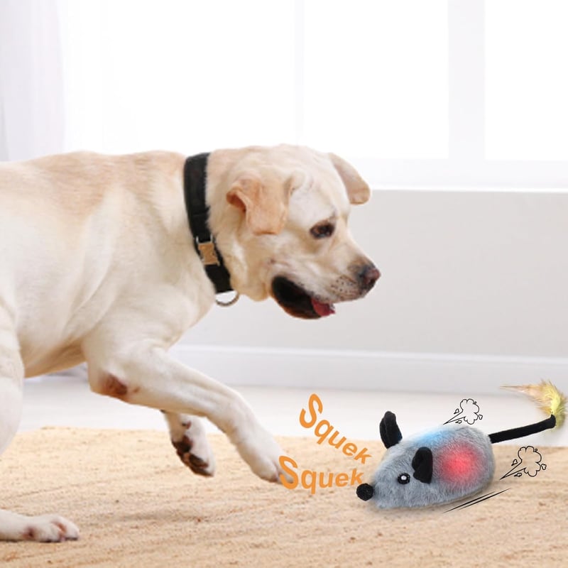 Rechargeable Interactive Squeaky Mice Toys for Dogs & Cats
