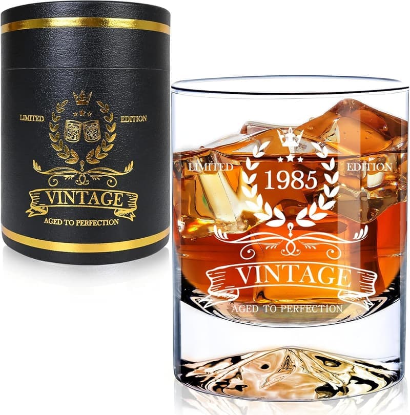 40th Birthday Vintage 1985 Whiskey Glass for Men