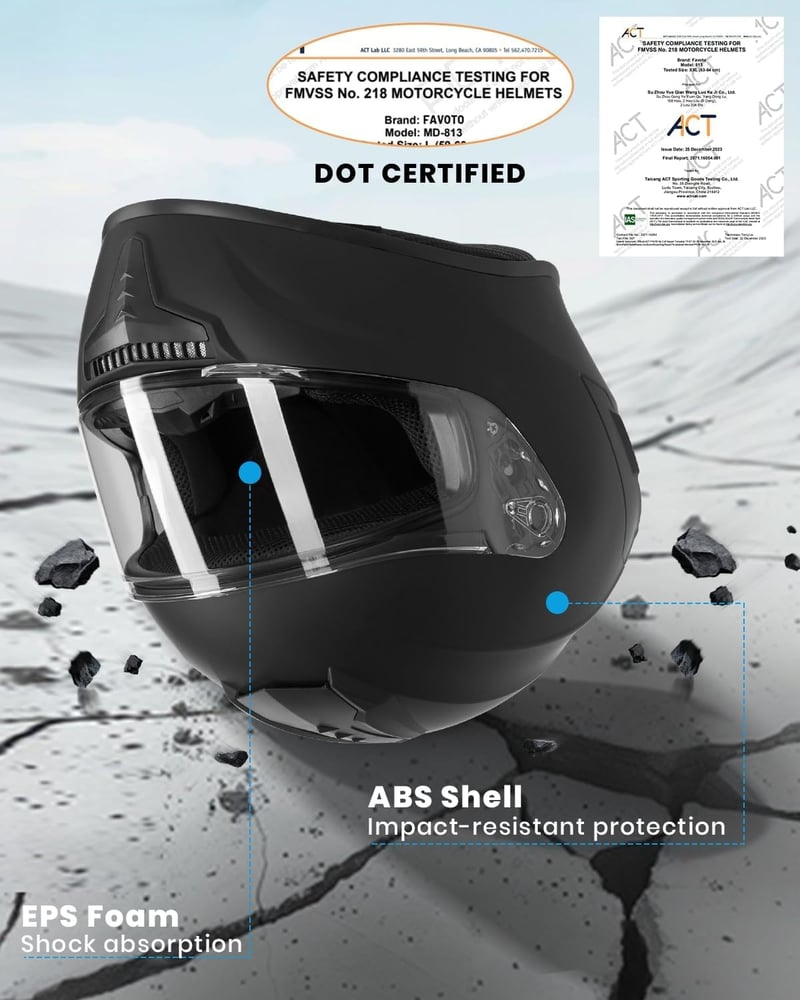DOT Approved Full Face Motorcycle Helmet for Men & Women