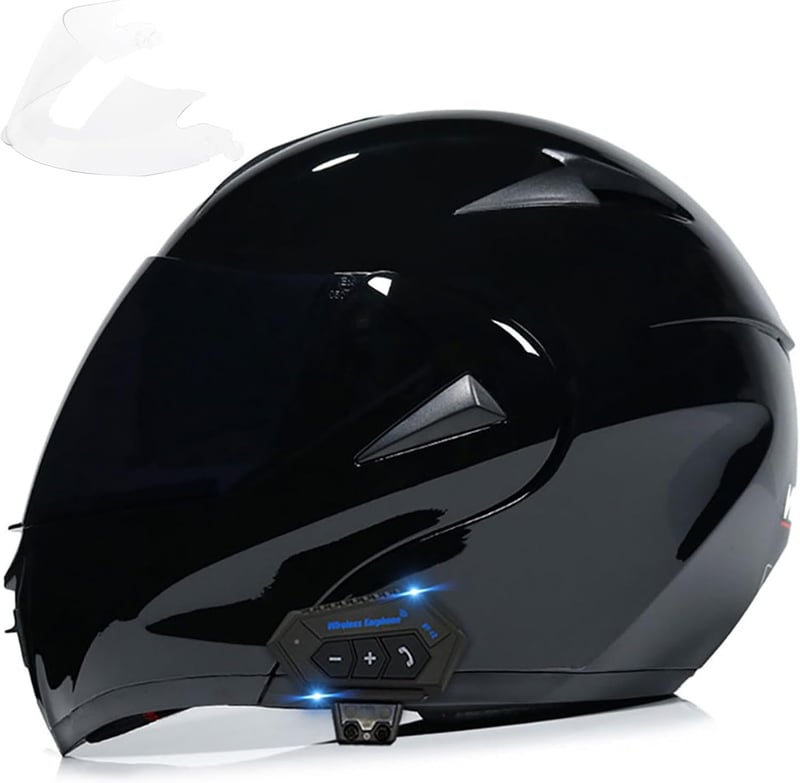 Bluetooth Modular Full Face Motorcycle Helmet with Dual Visor