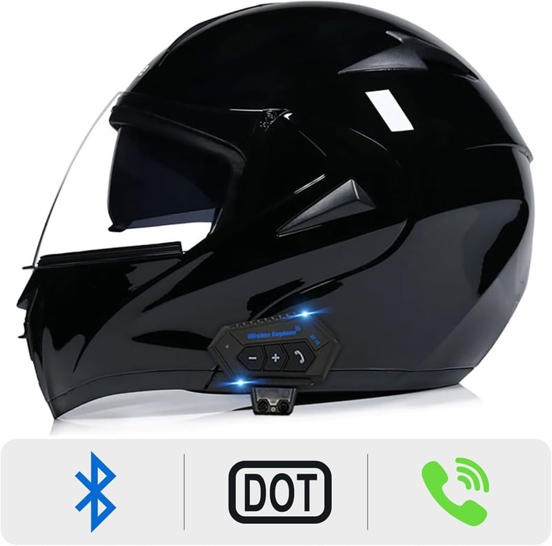 Bluetooth Modular Full Face Motorcycle Helmet with Dual Visor