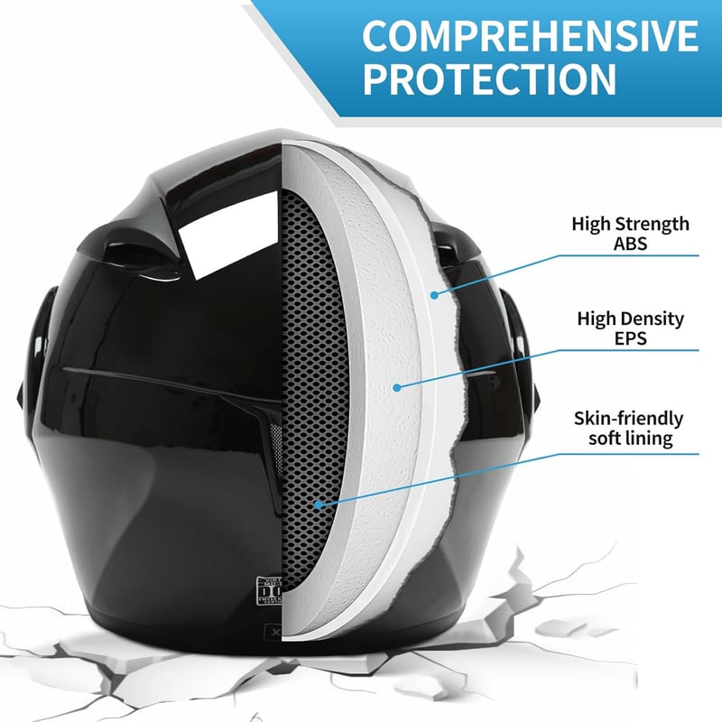 Bluetooth Modular Full Face Motorcycle Helmet with Dual Visor