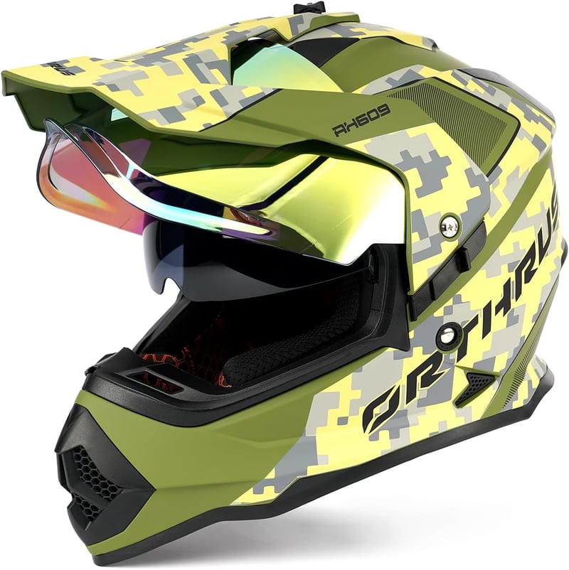 Multicam Adventure Motorcycle Helmet with UV Protected Visor