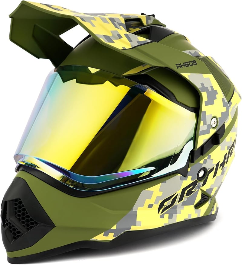 Multicam Adventure Motorcycle Helmet with UV Protected Visor