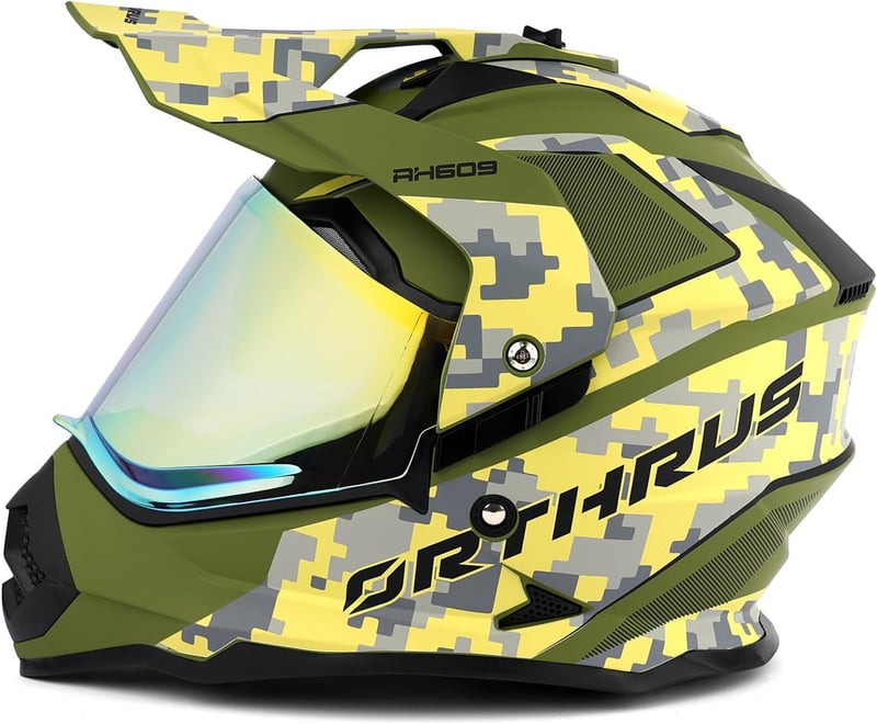Multicam Adventure Motorcycle Helmet with UV Protected Visor