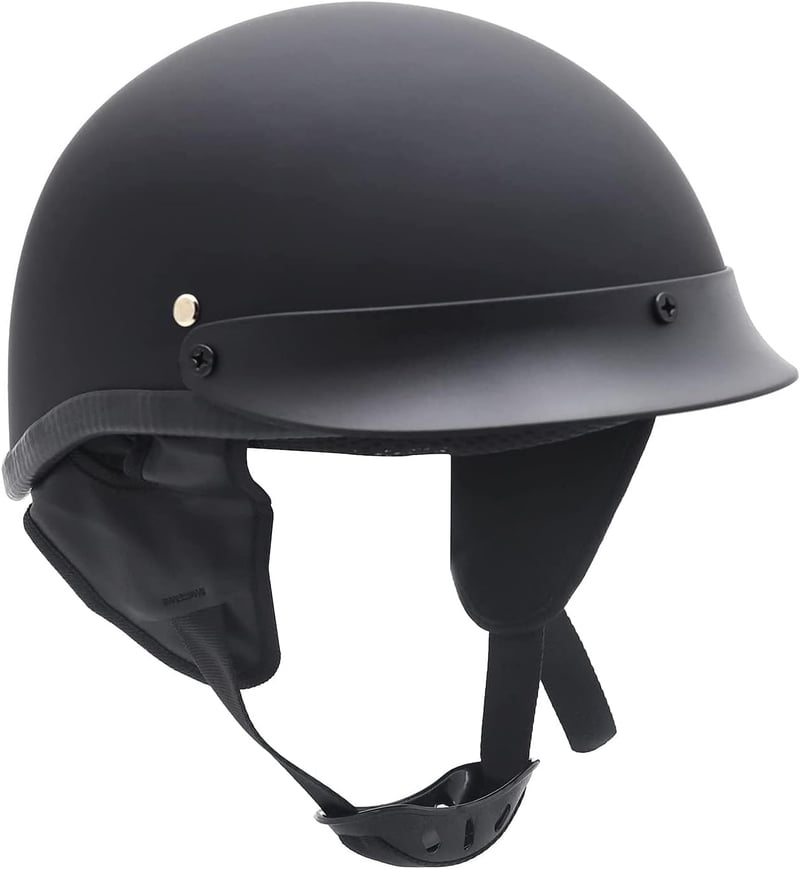 DOT Certified Matte Black Half Face Helmet for Bikers