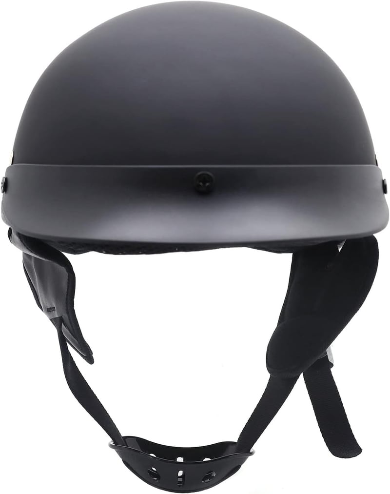 DOT Certified Matte Black Half Face Helmet for Bikers
