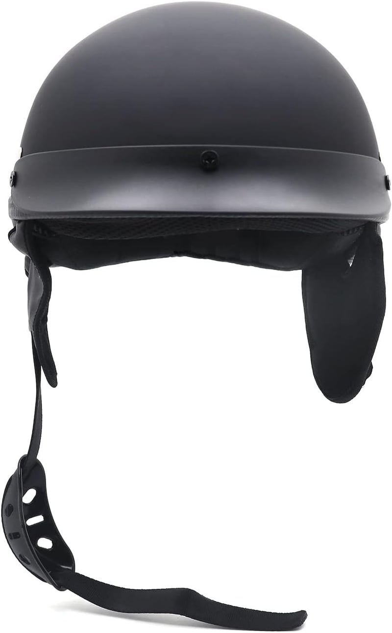 DOT Certified Matte Black Half Face Helmet for Bikers