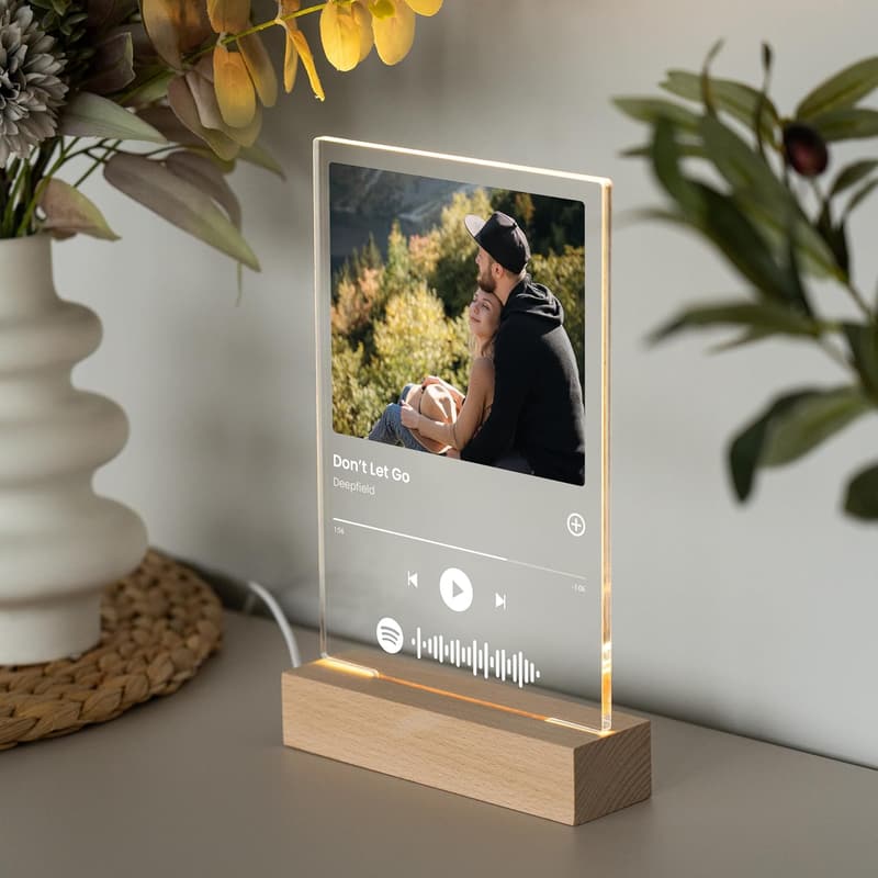 Personalized Acrylic Music Plaque - Long-Distance Gift for Couples
