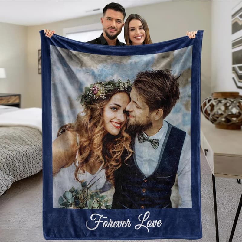 Personalized Photo Blanket for Couples - Custom Gift