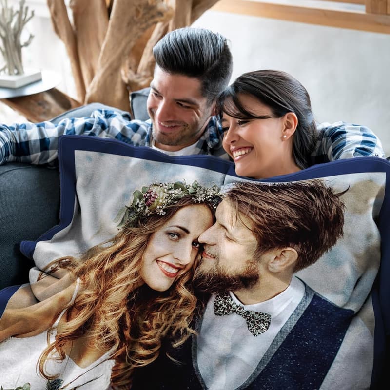 Personalized Photo Blanket for Couples - Custom Gift