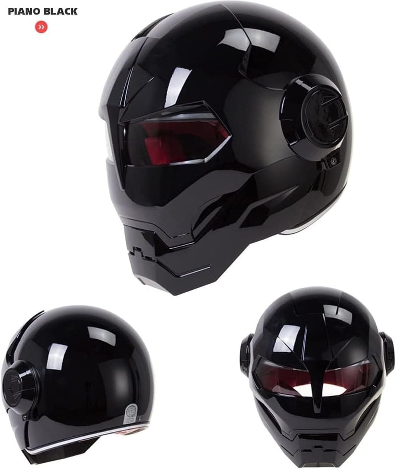 Iron Man Motocross Full Face Helmet, DOT Certified, 57-58cm